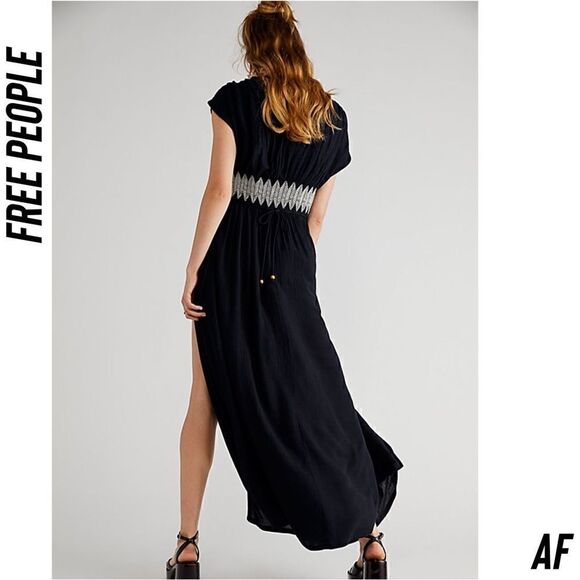 FREE PEOPLE DEVON MAXI DRESS NEW SMALL IN BLACK - Picture 3 of 8